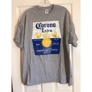 Corona Men's T Shirt Size XL Extra Cerveza Beer Logo Graphic Tee Crew Neck